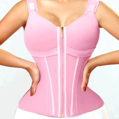 Purple Vest Faja Colombian Girdle High Compression Waist Trainer with Zipper Slimming Tummy Control Shapewear Body Shaper Corset