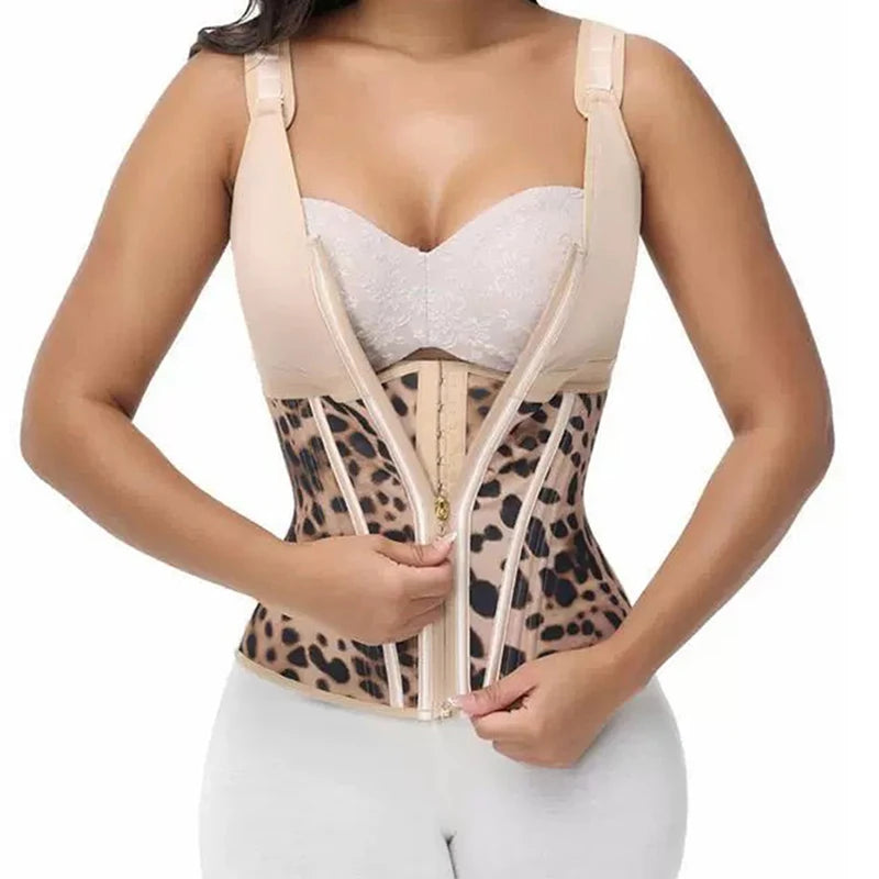 Purple Vest Faja Colombian Girdle High Compression Waist Trainer with Zipper Slimming Tummy Control Shapewear Body Shaper Corset