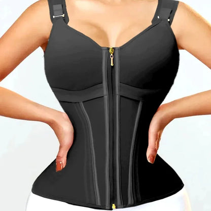 Purple Vest Faja Colombian Girdle High Compression Waist Trainer with Zipper Slimming Tummy Control Shapewear Body Shaper Corset