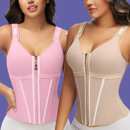 Purple Vest Faja Colombian Girdle High Compression Waist Trainer with Zipper Slimming Tummy Control Shapewear Body Shaper Corset